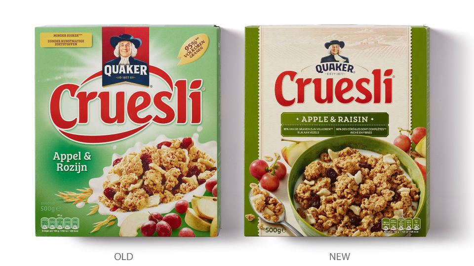 Nieuw design Quaker Cruesli door ProudDesign