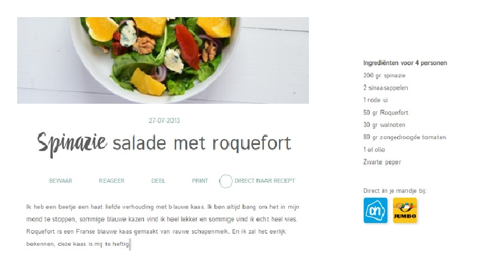 Albert Heijn sluit zich aan bij direct winkelen via foodblogs
