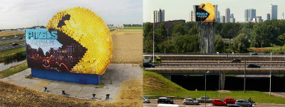 Pac-Man komt tot leven langs de snelweg