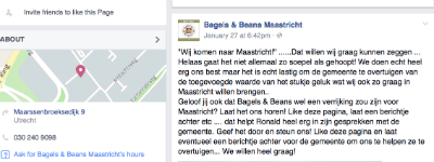 Facebookactie voor nieuwe Bagels & Beans in Maastricht 