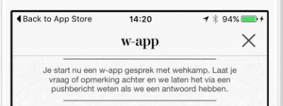 Klantenservice Wehkamp via w-app  zeven dagen per week mobiel bereikbaar 