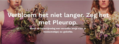 Dump je geliefde op Valentijnsdag  met verwelkte bloemen van Pleurop