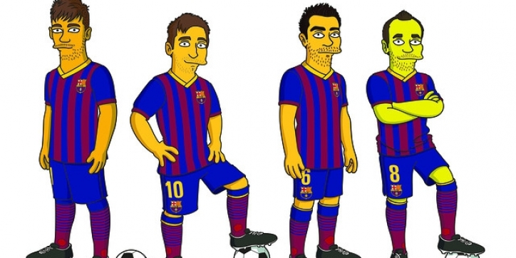 Spelers Barcelona krijgen The Simpsons-look