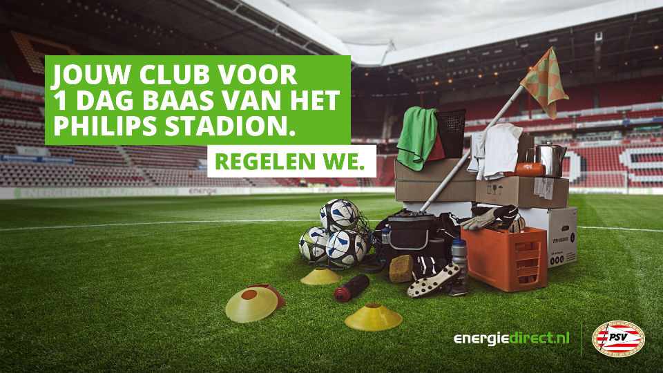 Energiedirect geeft PSV-stadion één dag aan amateurclub