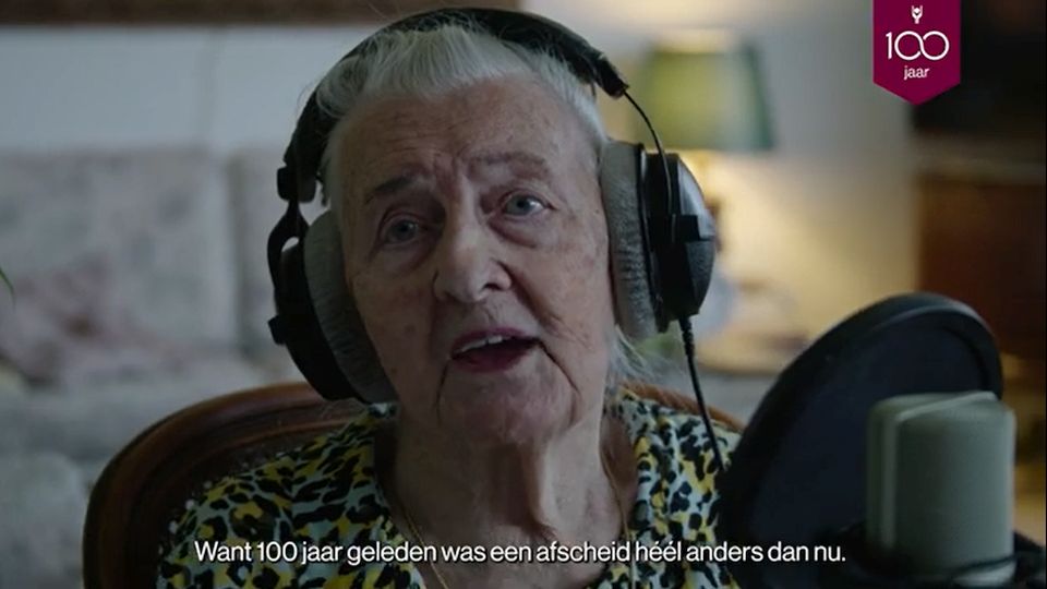 100 jaar oude voice-over in jubileumfilm 100 jaar Monuta