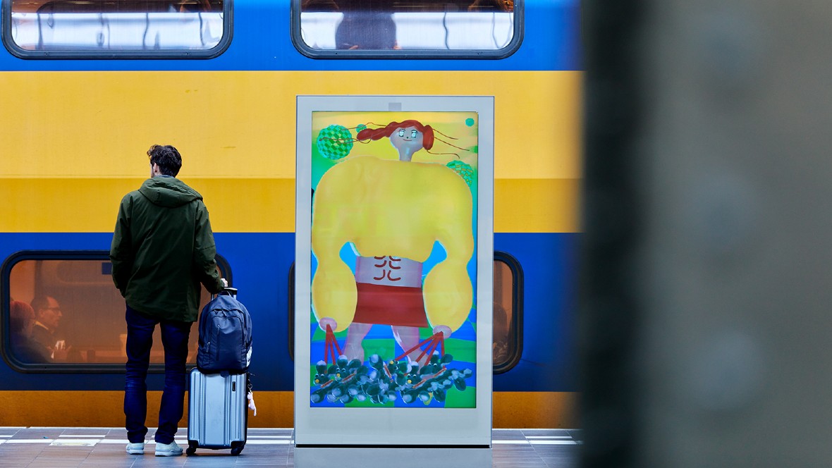 Geen reclame, maar kunst op honderden digitale schermen