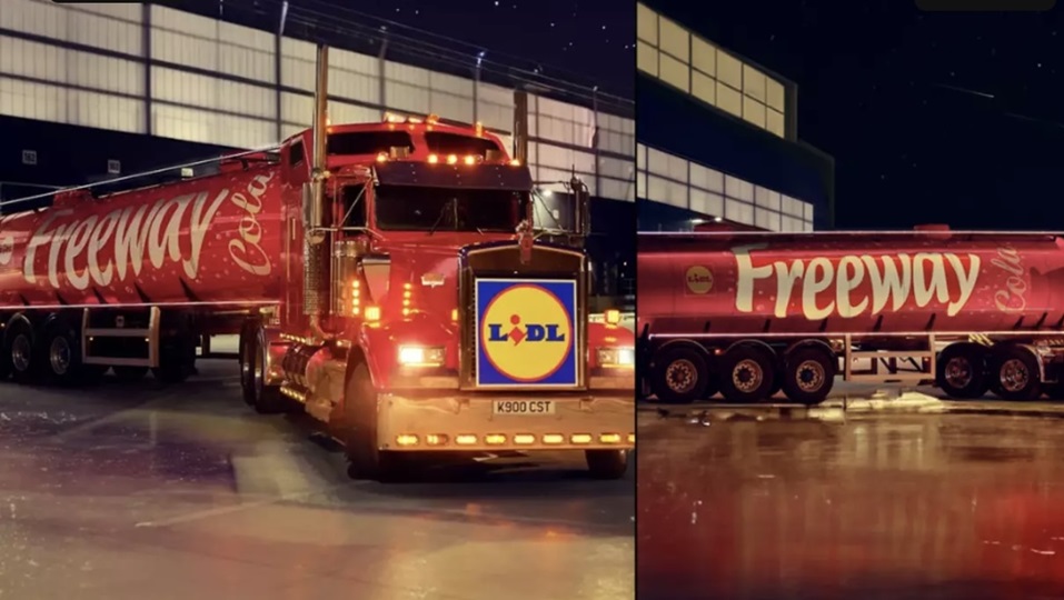 Lidl lanceert een met Coca-Cola rivaliserende kersttruck